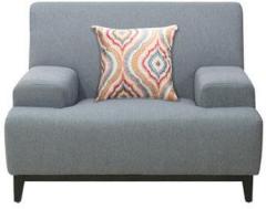 CasaCraft Palmira Single Seater Sofa with Throw Pillows in Stone Grey Colour