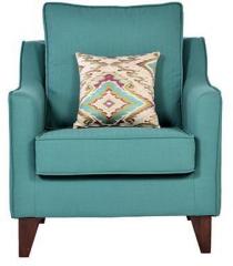 CasaCraft Pamplona One Seater Sofa with Throw Pillow in Jade Colour