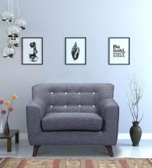 CasaCraft San Bruno One Seater Sofa in Charcoal Grey Colour