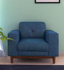 CasaCraft San Dimas One Seater Sofa in Midnight Blue Colour