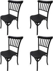 Cello Antilia Armless Set Of 4 Plastic Chair, Black Plastic Dining Chair
