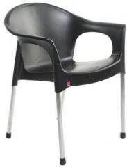 Cello Metallo Cafeteria Chair Set of Two in Black Colour