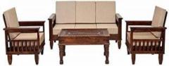 Chitra Furniture Fabric 3 + 1 + 1 Brown Sofa Set