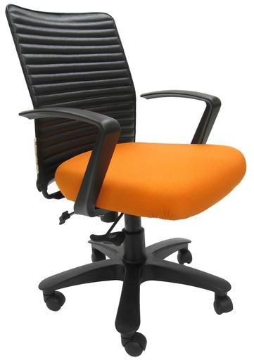 Chromecraft Geneva Desktop Marina Office Ergonomic Chair in Orange Colour