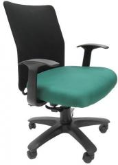 Chromecraft Geneva Desktop WW Black Office Ergonomic Chair in Green Colour