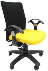 Chromecraft Geneva Office Ergonomic Chair in Black & Yellow Colour