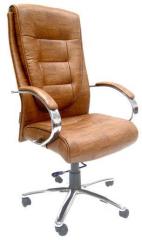 ChromeCraft Leatherette High Back Executive Chair in Beige Colour