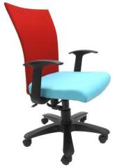 Chromecraft Marina WW Office Ergonomic Chair in Red & Sky Blue Colour