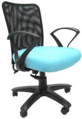 Chromecraft Rado Office Ergonomic Chair in Black & Sky Blue Colour