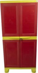 Classic Furniture Classic Furniture Warbrobe|Closet|Shoe Rack Liberty 4ft Red Yellow Plastic 2 Door Wardrobe