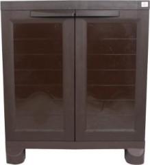 Classic Furniture Liberty 2FT Coffee Brown Shoe rack | Closet| Wardrobe Plastic 2 Door Wardrobe