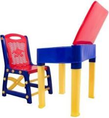 Clown Table & Chair Set for Kids with Small Box Space for Pencils and Other Stationery Plastic Study Table