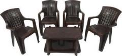 Comfort Creation Supreme Dinning set 4 chairs high back 1 table Plastic 4 Seater Dining Set