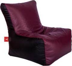 Comfybean Medium Clemenzo Chairs Maroon Black Bean Bag Chair With Bean Filling