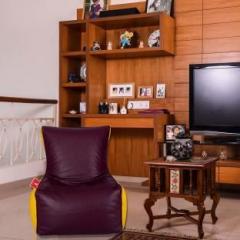 Comfybean Medium Clemenzo Chairs Maroon Yellow Bean Bag Chair With Bean Filling
