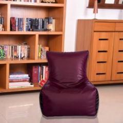 Comfybean XL Clemenzo Chairs Maroon Black Bean Bag Chair With Bean Filling