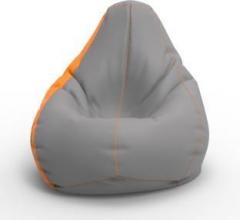 Comfybean XL Designer Bean Bag Filled with Beans Printed All I need is Bahot Paise Orange & Lt. Grey Teardrop Bean Bag With Bean Filling