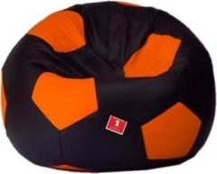Comfybean XL Soccerati Bean Bags Black Orange Body Fitter Bean Bag With Bean Filling