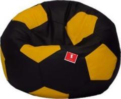 Comfybean XL Soccerati Bean Bags Black Yellow Body Fitter Bean Bag With Bean Filling
