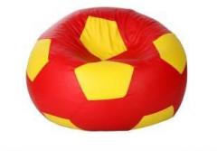 Comfybean XL Soccerati Bean Bags Red Yellow Body Fitter Bean Bag With Bean Filling