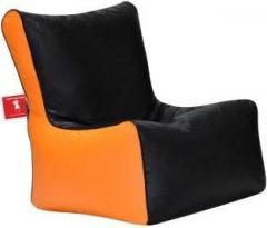 Comfybean XXL Clemenzo Chairs Black Orange Bean Bag Chair With Bean Filling