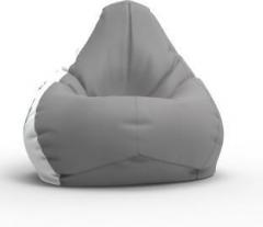 Comfybean XXL Designer Bean Bag Filled with Beans Printed Latte White & Grey Teardrop Bean Bag With Bean Filling