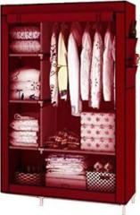 Continental 4+1+1 Layer Fancy And Portable Foldable Closet Multipurpose Wardrobe Maroon PP Collapsible Wardrobe