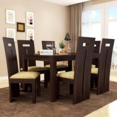 Custom Decor Premium Dining Room Furniture Wooden Dining Table with 6 Chairs Solid Wood 6 Seater Dining Set Solid Wood 6 Seater Dining Set