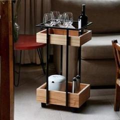 Decorvatsa Premium Quality Bar Furniture Solid Wood Bar Trolley