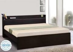 Delite Kom Plum with open shelf headboard Engineered Wood Queen Bed
