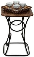Desi Karigar Iron & Solid Wood Coffee Table