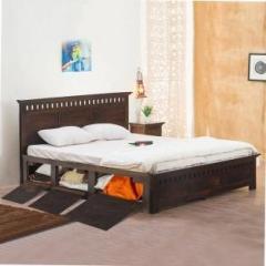 Devki Interiors Crafter King Size Bed With Top & Side Opening Storage Solid Wood King Bed