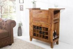 Devkiinteriors Durban Wooden Bar Cabinet for Home with Storage | Mini Bar for Home 30 Wine Rack Solid Wood Bar Cabinet