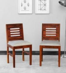 Dikshawood Cushioned Dining Chairs in Honey Finish Solid Wood Dining Chair