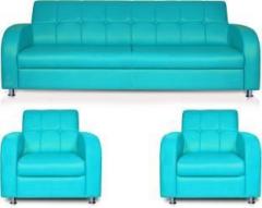 Dolphin Atlanta Leatherette 3 + 1 + 1 Blue Sofa Set