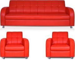 Dolphin Atlanta Leatherette 3 + 1 + 1 Red Sofa Set