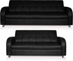 Dolphin Atlanta Leatherette 3 + 2 Black Sofa Set