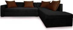 Dolphin DOL CAIRO L S Black16 Brown 14 Fabric 3 + 2 Black Brown Sofa Set