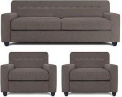 Dolphin Solitaire Fabric 2 + 1 + 1 Grey Sofa Set