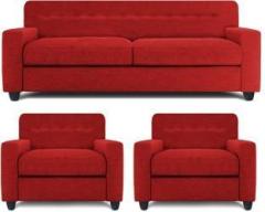 Dolphin Solitaire Fabric 2 + 1 + 1 Red Sofa Set