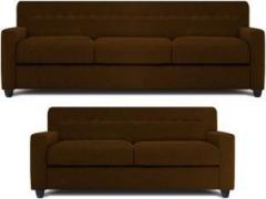 Dolphin Solitaire Fabric 3 + 2 Brown Sofa Set