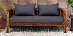 Douceur Furnitures Solid Sheesham Wood For Living, Waiting Room / Office Fabric 2 Seater Sofa