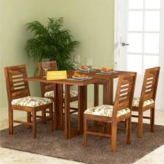 Douceur Furnitures Solid Sheesham Wood Four Seater Folding Dining Set For Dining Room Solid Wood 4 Seater Dining Set