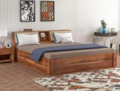 Douceur Furnitures Solid Sheesham Wood King Size Bed For Bed Room/Hotel. Solid Wood King Box Bed
