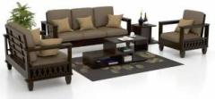 Drylc Furniture Solid Wood Sheesham Wood 3+2+1 Sofa Set For Living Room, Guest Room Fabric 3 + 2 + 1 Sofa Set