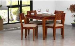 Drylc Furniture Solid Wood Sheesham Wood 4 Seater Dining Table With 4 Chairs For Dining Room Solid Wood 4 Seater Dining Set