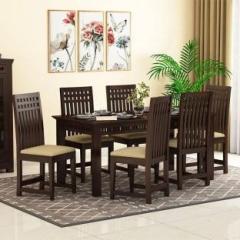 Drylc Furniture Solid Wood Sheesham Wood 6 Seater Dining Table With 6 Chairs For Dining Room Solid Wood 6 Seater Dining Set