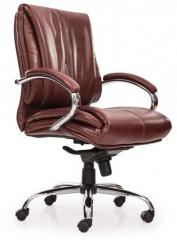 Durian Alpha Mid Back Executive Chair in Dark Tan Leather