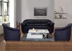 Durian BERRY/55001/A Leatherette 3 + 1 + 1 EERIE BLACK Sofa Set