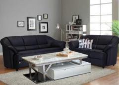 Durian BERRY/55001/A Leatherette 3 + 2 EERIE BLACK Sofa Set